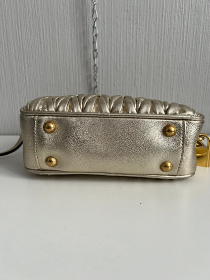 Miu Miu Arcadie Matelassé Nappa Leather Bag in Purite