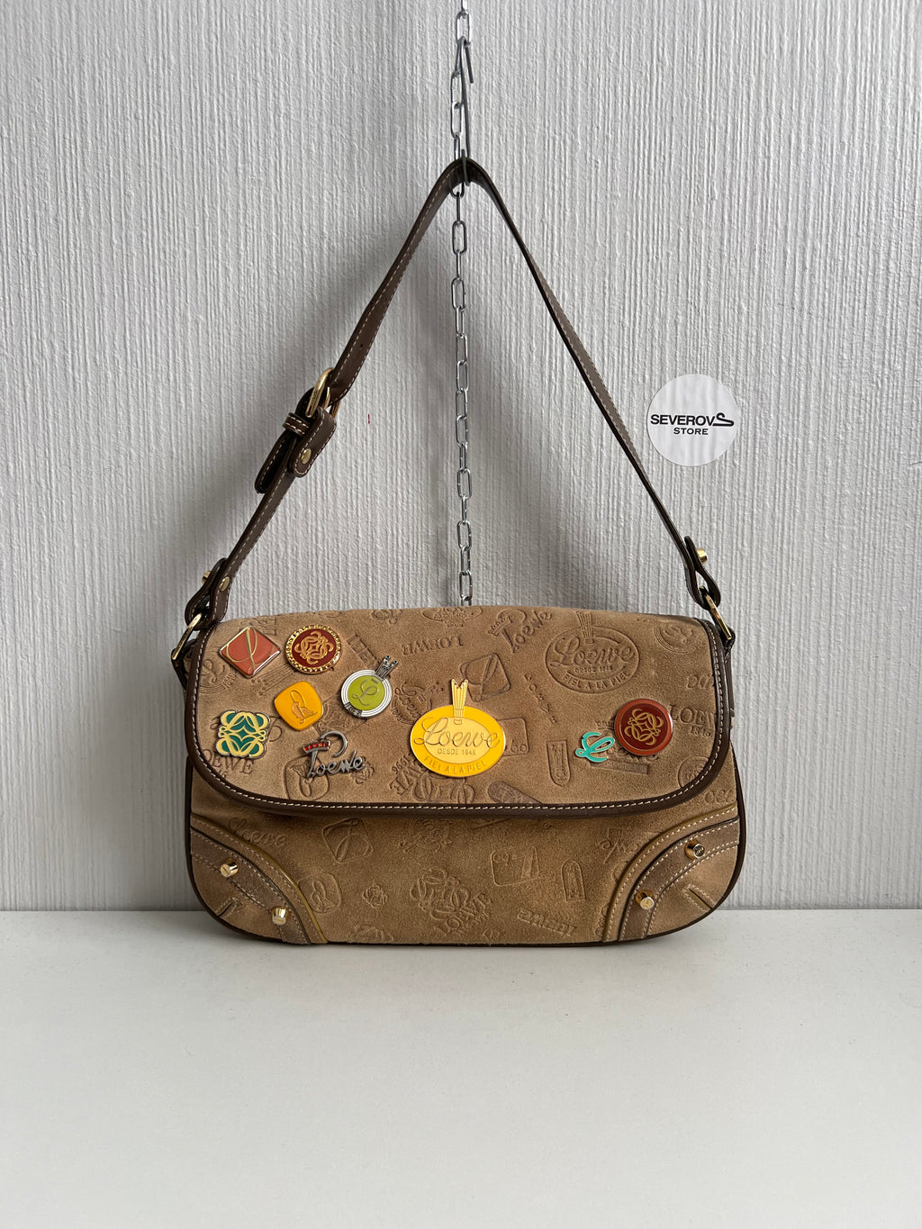 Loewe 160th Anniversary Suede Shoulder Bag