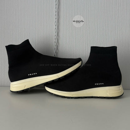 Prada Black Knit Fabric Runner Sneakers