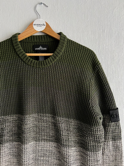 Stone Island Shadow Project SS20 Green Gradient Crewneck Knit Sweater