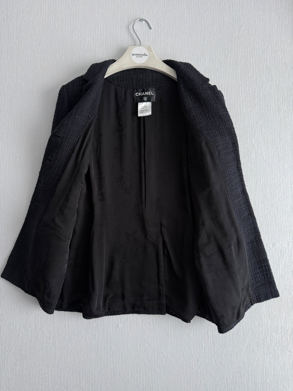 Chanel Bombay Timeless Tweed Blazer Jacket in Black Cotton