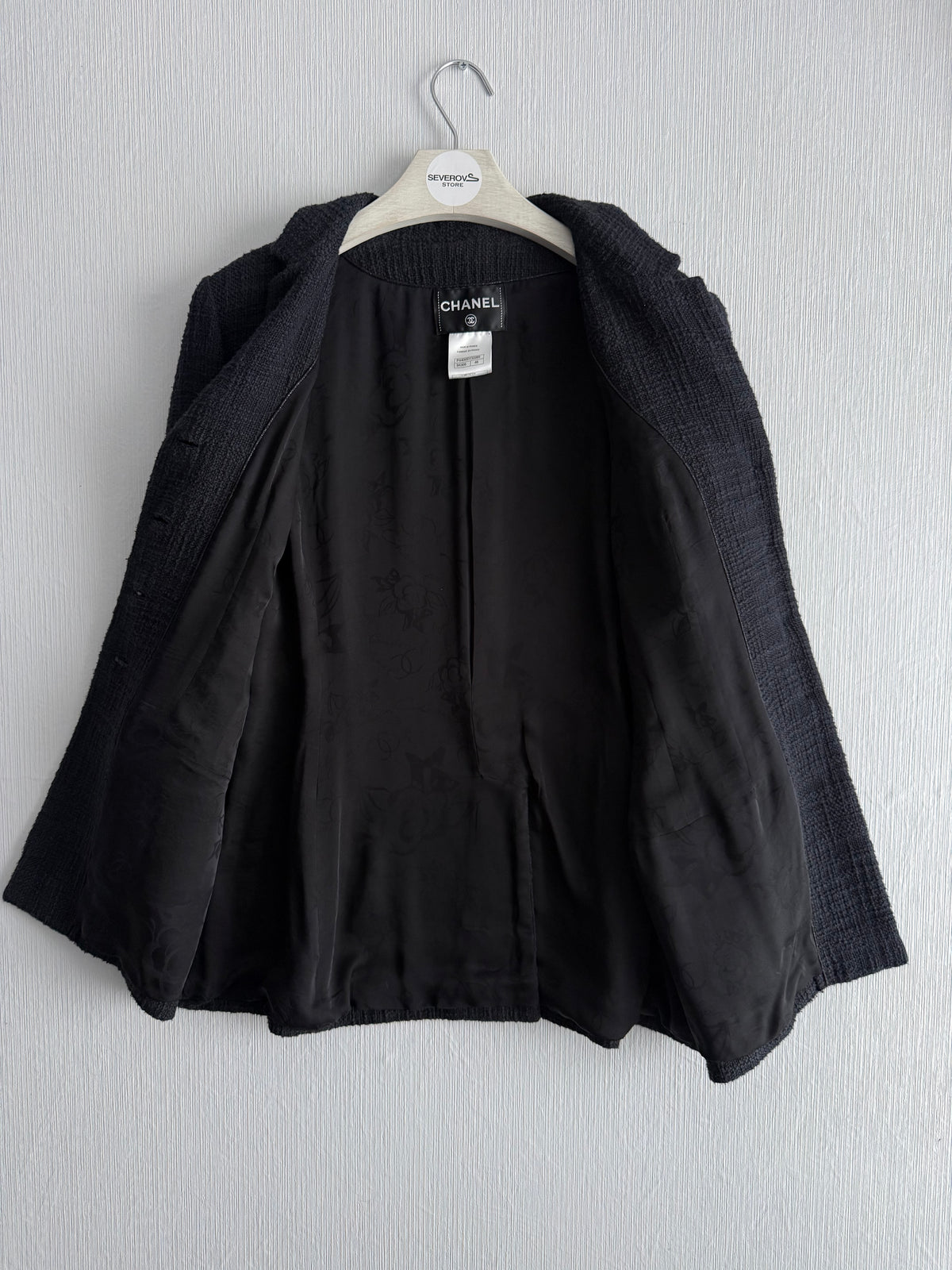 Chanel Bombay Timeless Tweed Blazer Jacket in Black Cotton