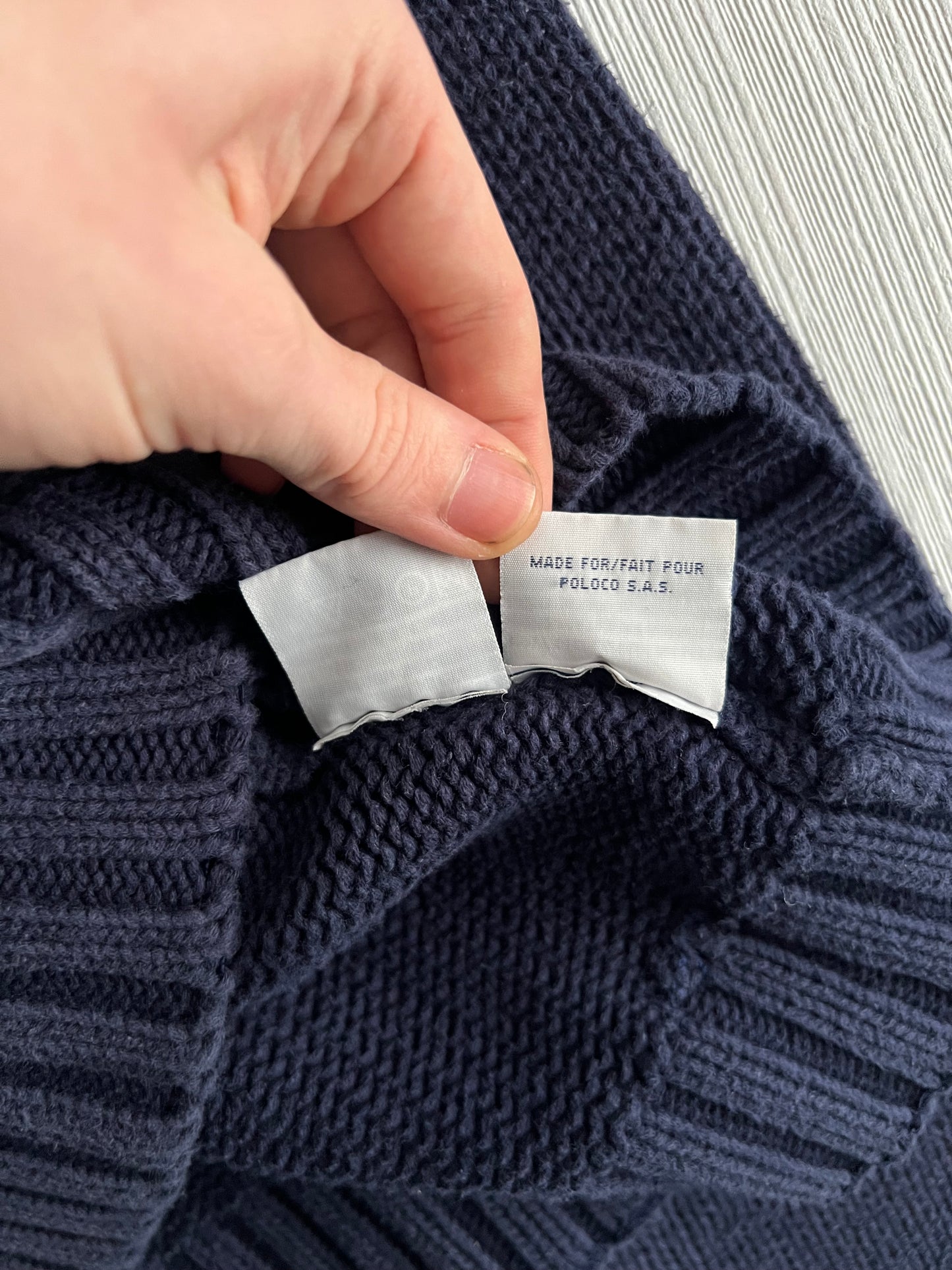 Polo Ralph Lauren American Flag Heavy Knit Navy Cotton Womens Sweater