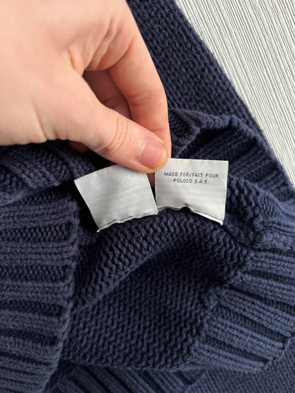 Polo Ralph Lauren American Flag Heavy Knit Navy Cotton Womens Sweater