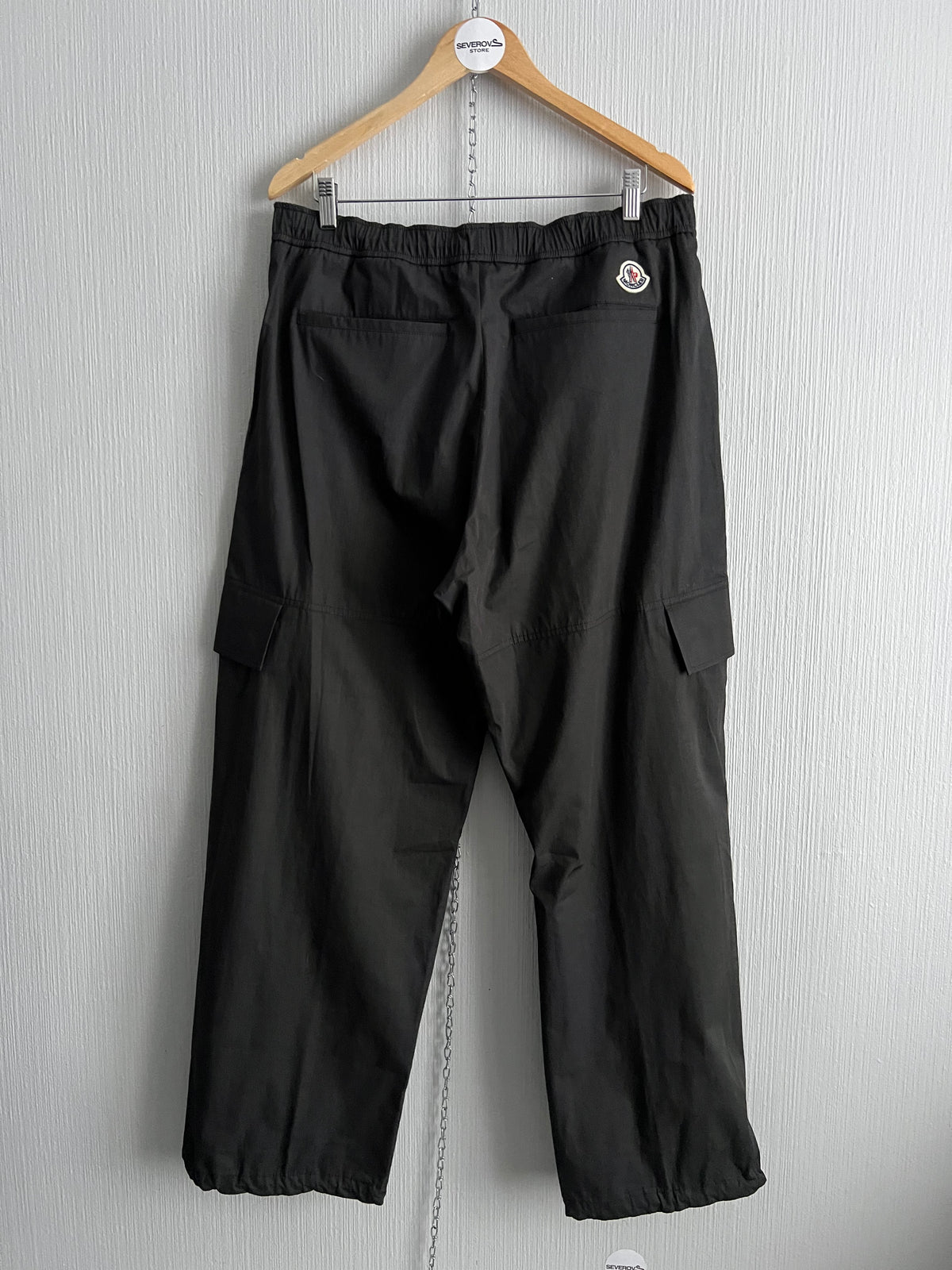 Moncler Black Cotton Mens Cargo Pants