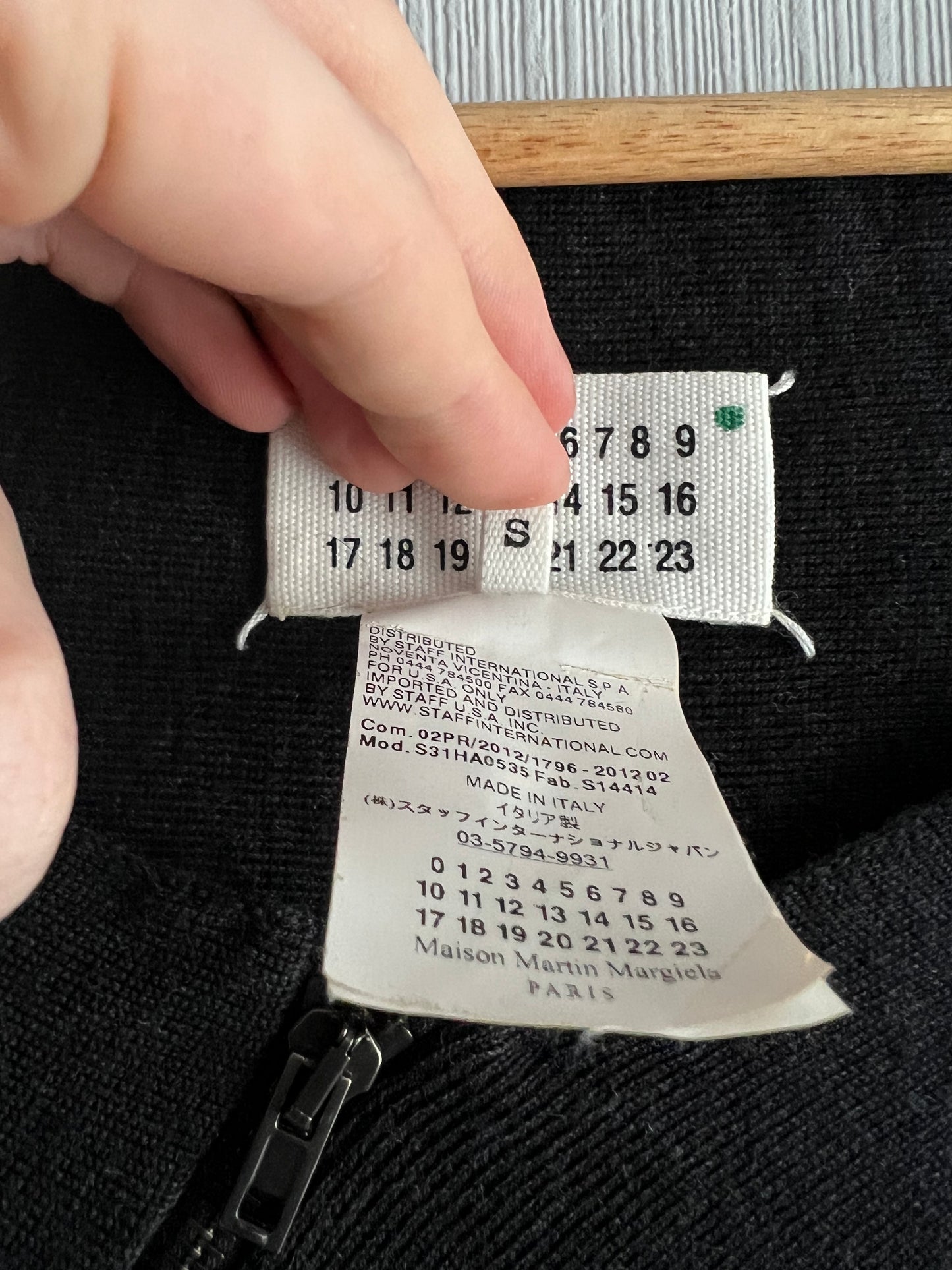 Maison Martin Margiela Line 1 Dark Grey Spiral Zipper Jumper – Fall 2012