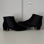 Chanel Black Suede Chelsea Ankle Boots