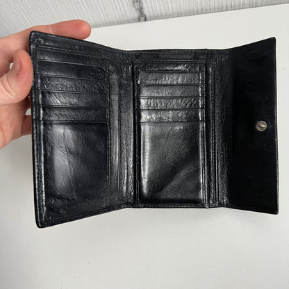 Miu Miu Black Crinkled Leather Wallet