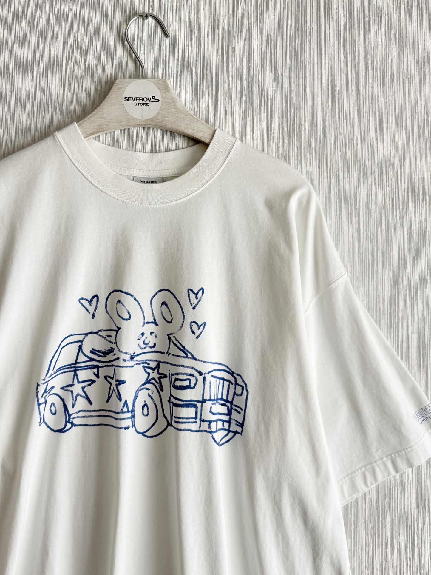 Vetements White Scribbled Car T-Shirt