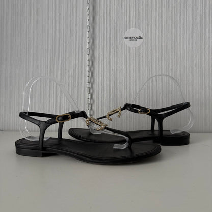 Chanel Jeweled CC Thong Sandals
