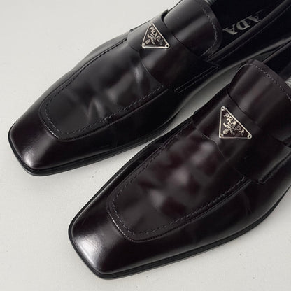 Prada Triangle-logo Leather Loafers