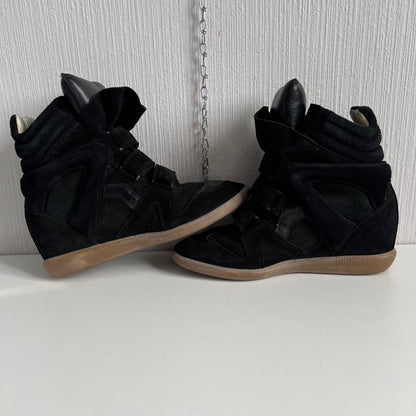 Isabel Marant Bekett Black Suede Leather Trainers Womens Shoes