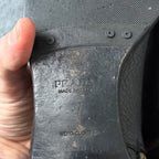 Prada Black Leather Knee High Logo Boots