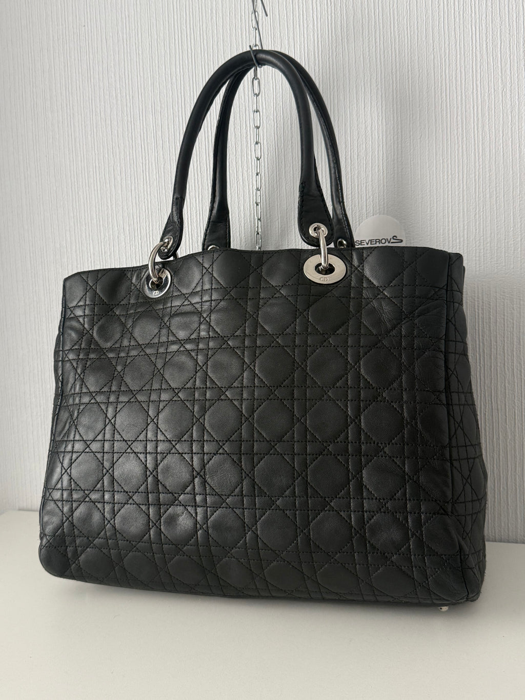Christian Dior Lady Dior Soft Shopping Tote Cannage Quilt Lambskin Large