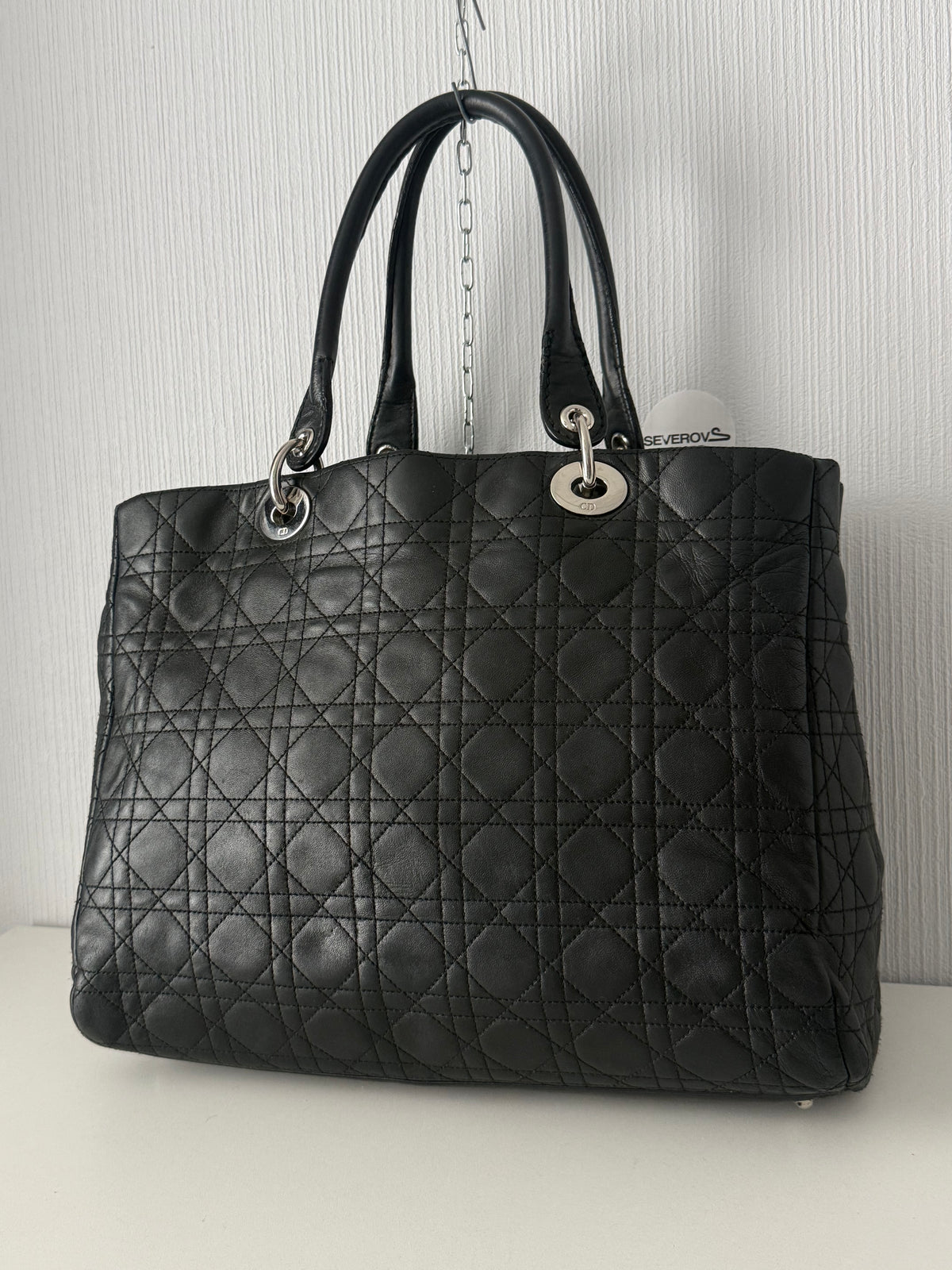 Christian Dior Lady Dior Soft Shopping Tote Cannage Quilt Lambskin Large