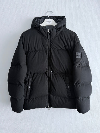 Stone Island Shadow Project FW21 High Density R-Nylon Jersey Real Down Jacket in Black