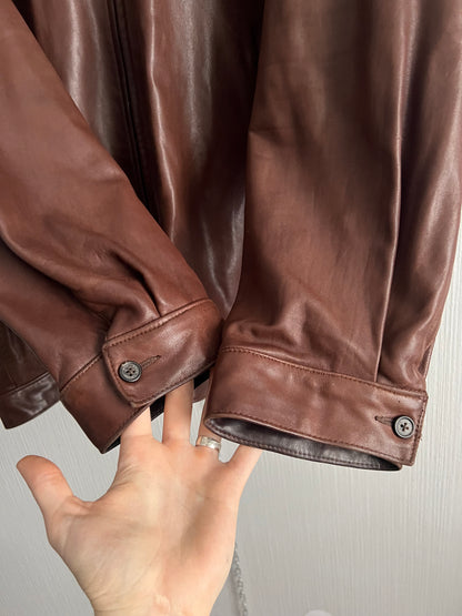 Polo Ralph Lauren Brown Leather Harrington Jacket