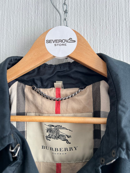 Burberry London Kensington Navy Cotton Trench Coat