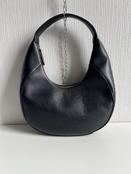 Stella McCartney Perforated Logo Boho Bag Black