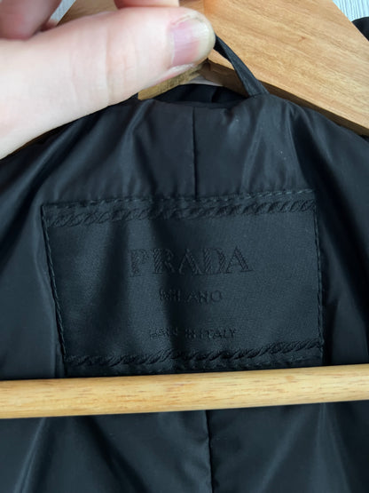 Prada Milano Nylon Black Womens Trench Coat