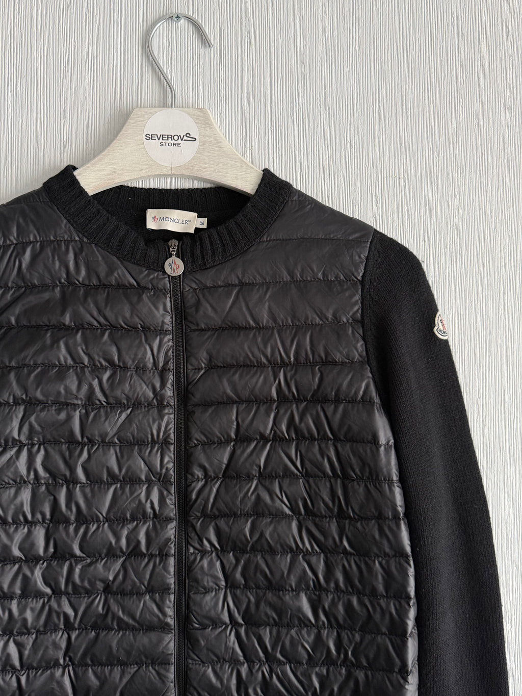 Moncler Maglione Tricot Down Padded Wool Cardigan