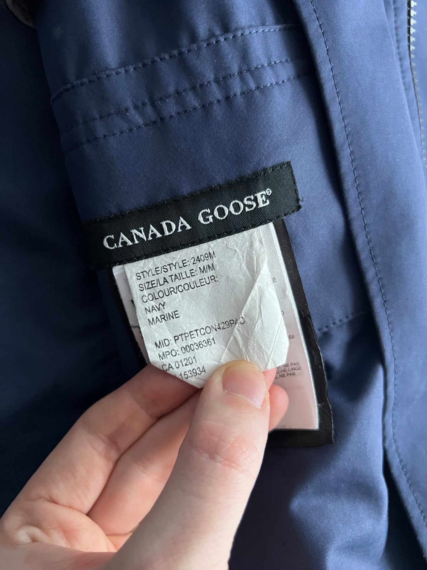 Canada Goose Mens Wind Jacket Crew Navy Trench