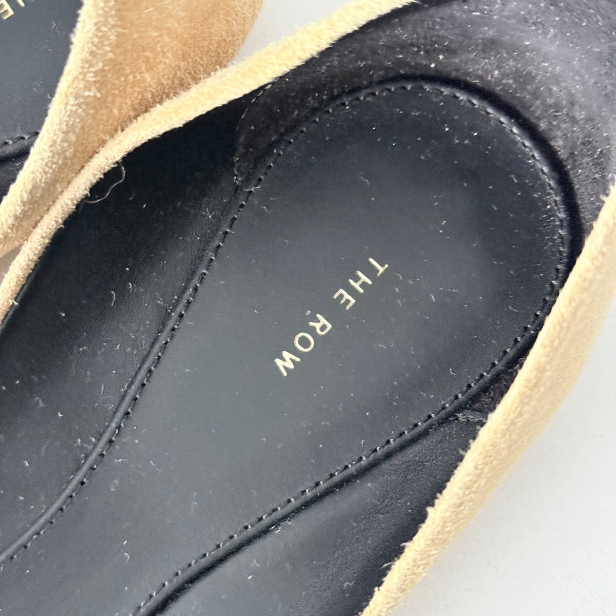 The Row Gemma Ballet Flats Women Shoes in Beige Suede