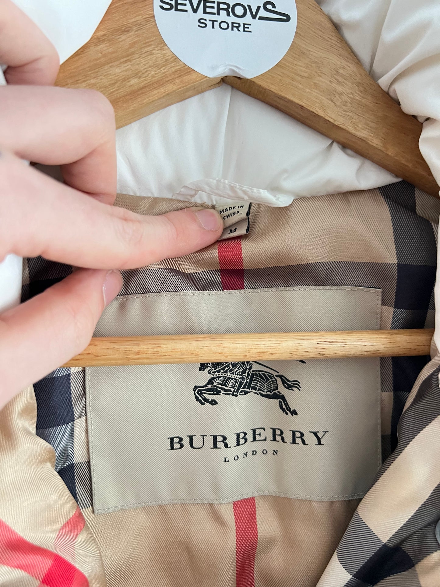 Burberry White Down Puffer Jacket