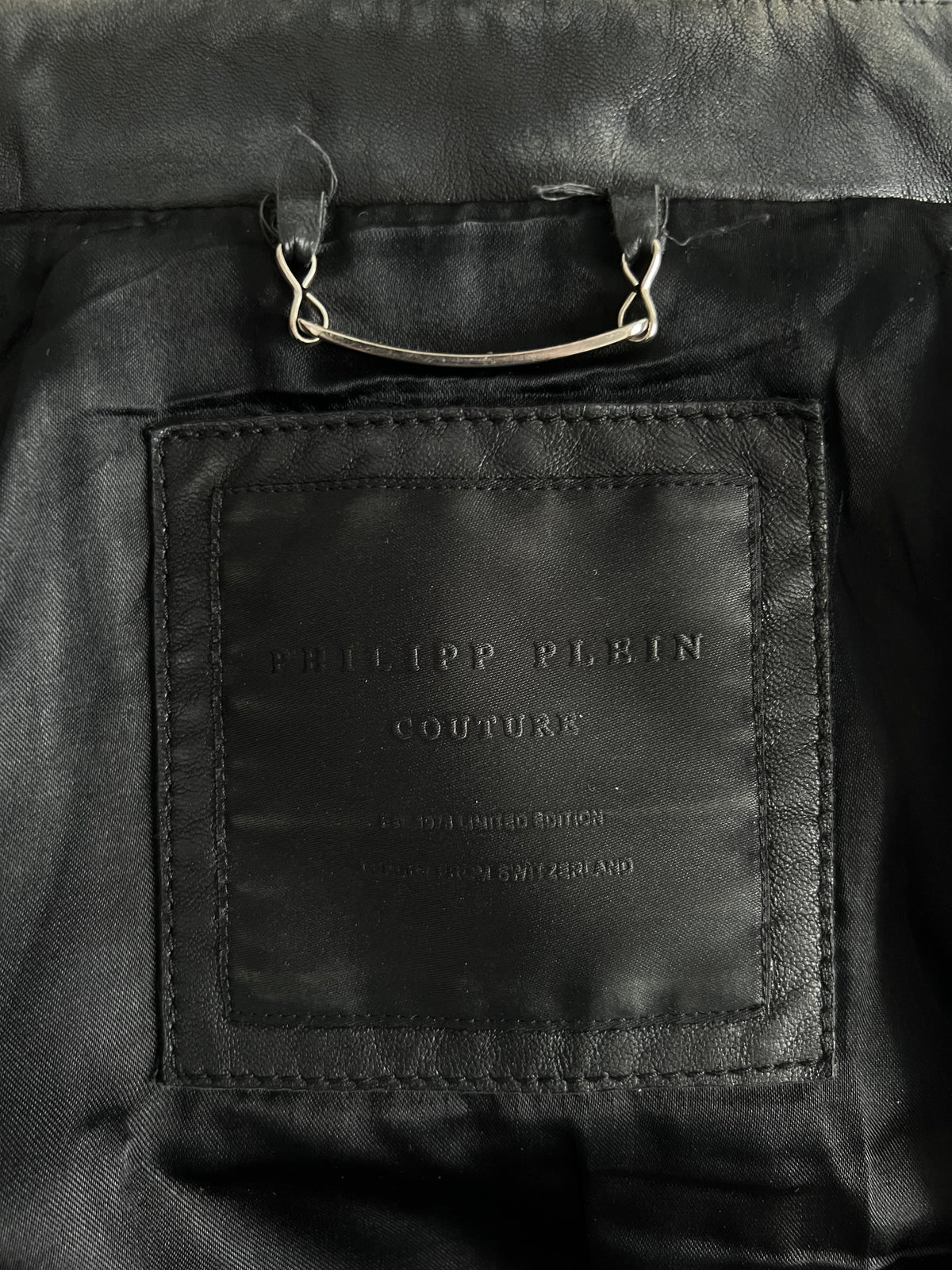 Phillip Plein Fitted Lamb Leather Biker Jacket
