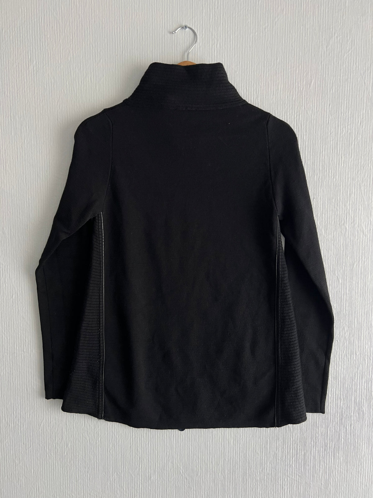 Moncler Logo Black Wool Zip Cardigan