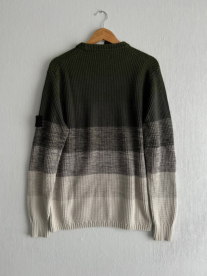 Stone Island Shadow Project SS20 Green Gradient Crewneck Knit Sweater