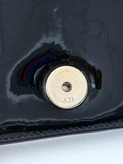 Christian Dior Lady Dior Patent Black Leather Bag