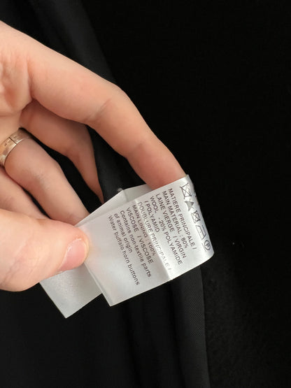 Chloe Black Wool Button Coat