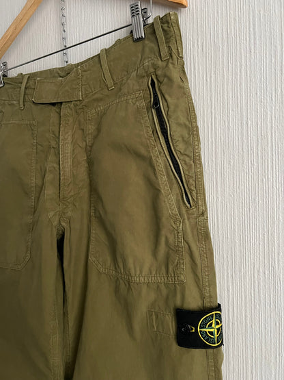 Stone Island Khaki 2010 Loose Cotton Cargo Trousers