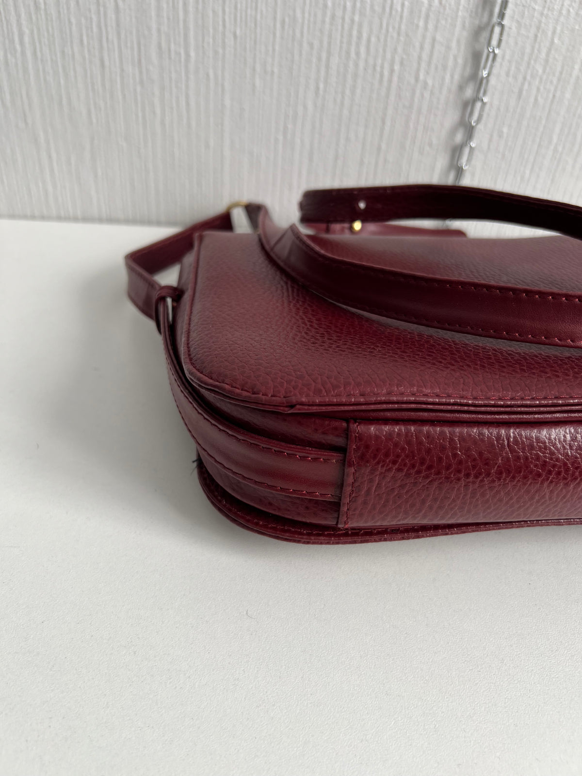 Cartier Vintage Burgundy Leather Shoulder Bag