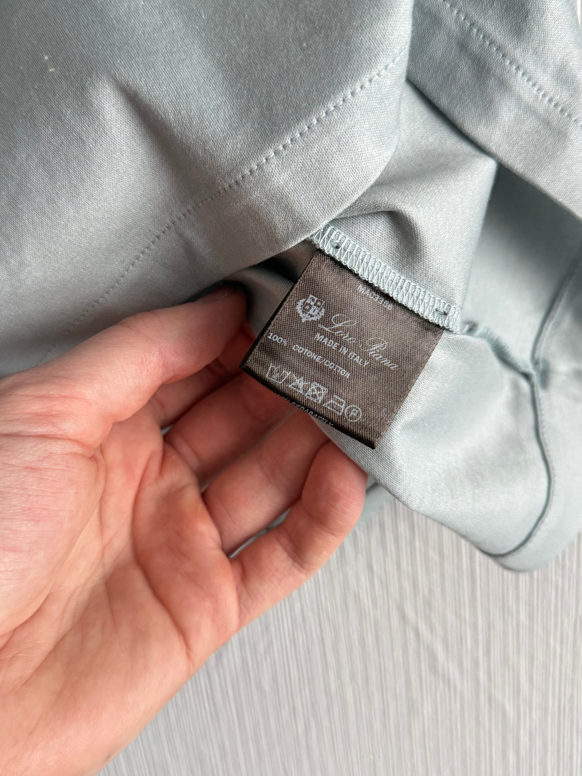 Loro Piana Logo Cotton Blue T-shirt