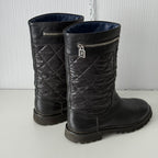 Chanel Black Nylon/Leather Coco Cocoon Boots by Karl Lagerfeld