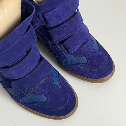 Isabel Marant Bekett Blue Suede Leather Sneakers Womens Shoes