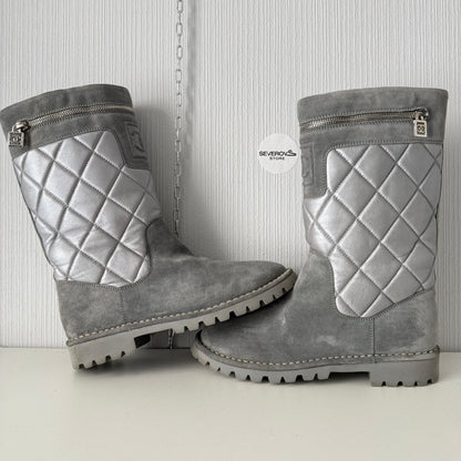 Chanel Black Suede Leather Coco Cocoon Boots by Karl Lagerfeld