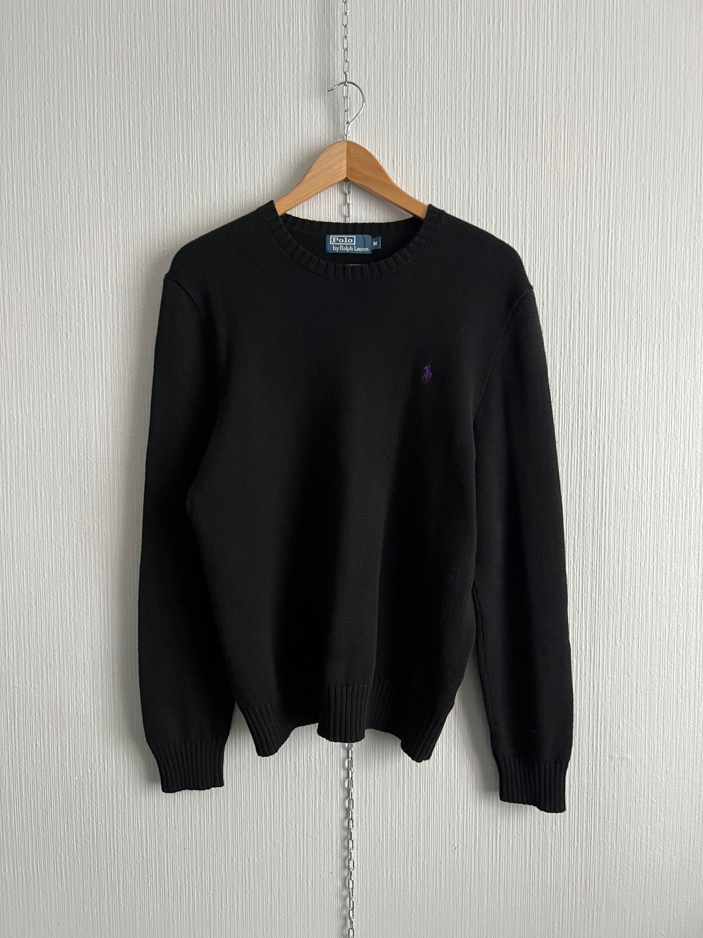 Polo Ralph Lauren Black Cotton Knit Sweater
