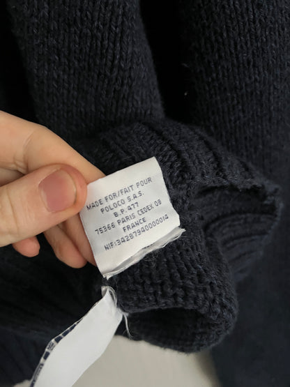 Polo Ralph Lauren Vintage Hand Knit Heavy Cotton Navy Sweater