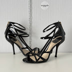 Dior Black Patent Leather Double Strap Sandals