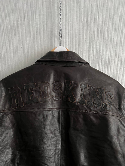 Redskins Buffalo Brown Leather Mens Bomber Jacket