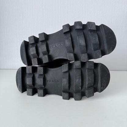Prada Men's Black Leather Combat Boots