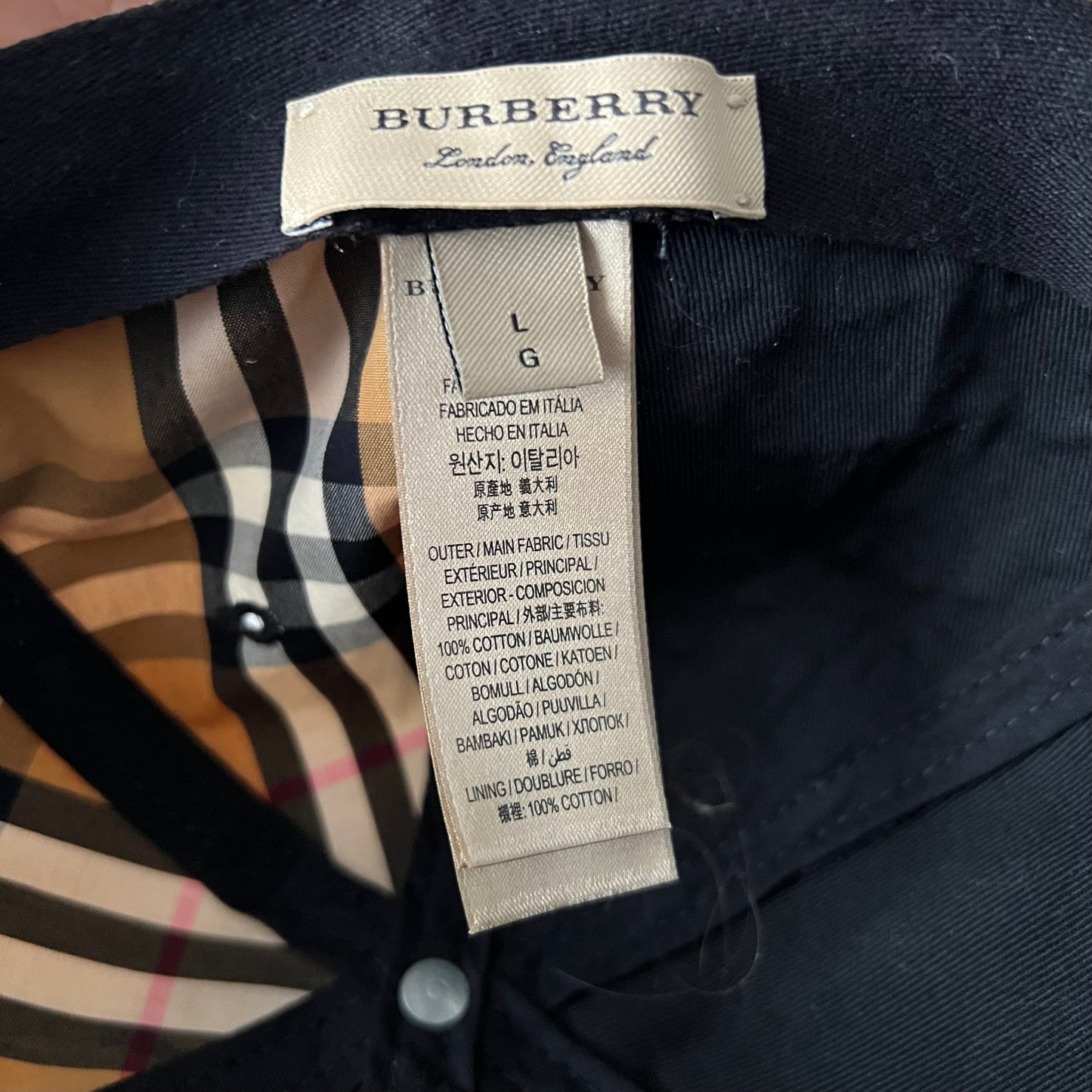 Burberry Beige Vintage Check Cotton Baseball