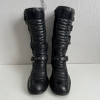 New Rock Trail Heeled Black Leather Boots
