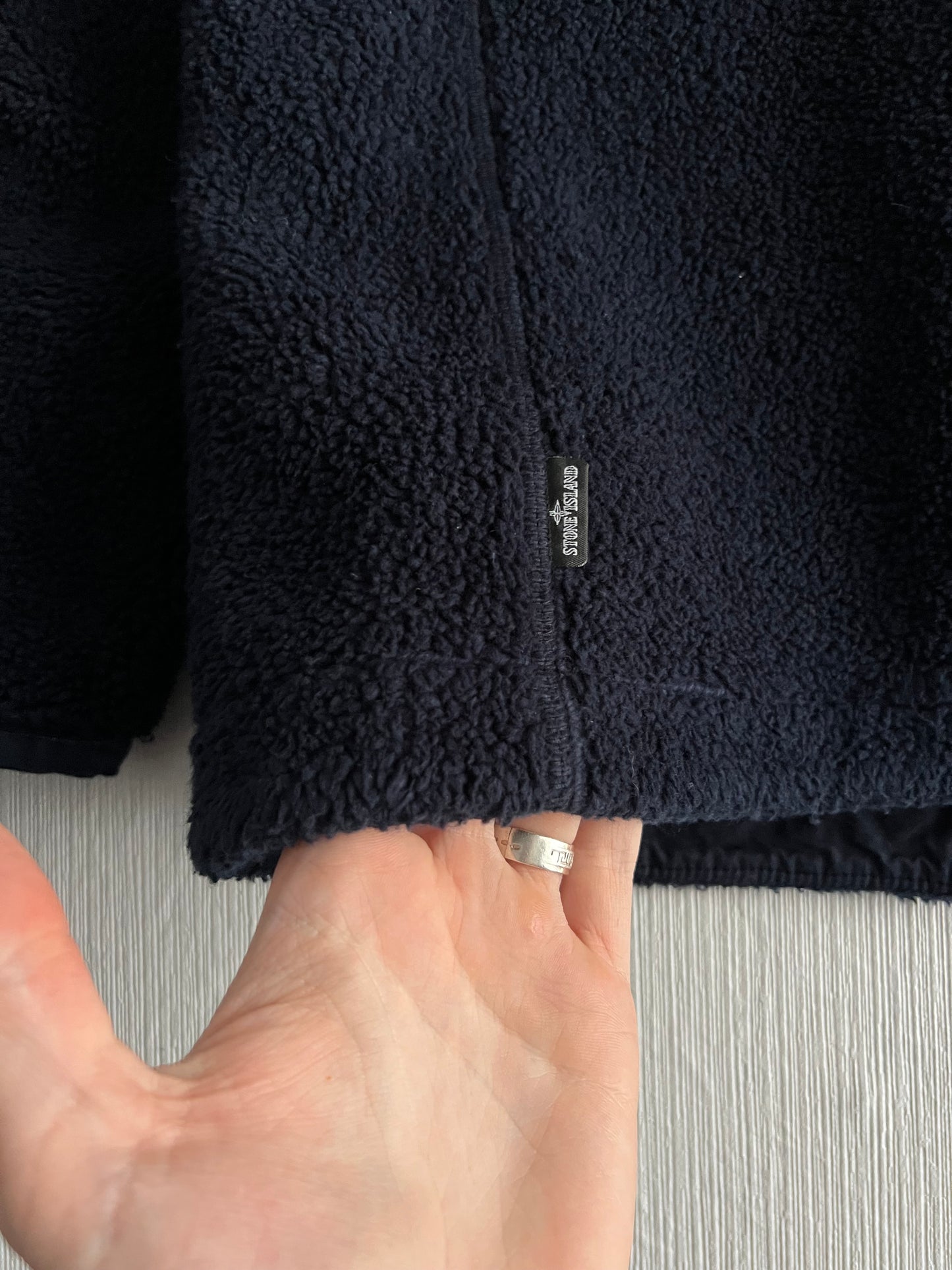 Stone Island Shadow Project AW17 Navy Teddy Fleece Zipped Blazer