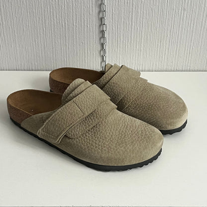 Birkenstock Boston Nagoya Faded Khaki Mens Slides