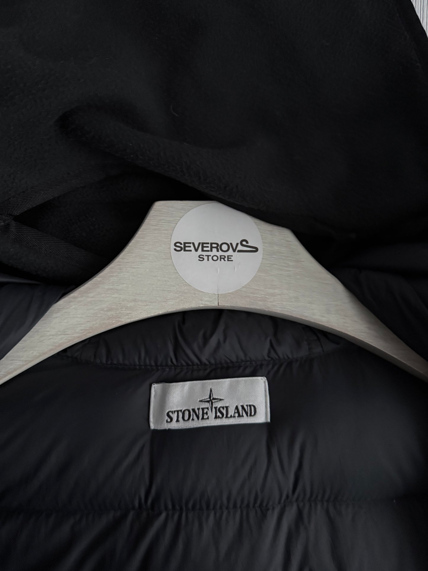 Stone Island AW22 Down Balaclava Jacket Opaque Nylon Twill Black