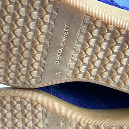 Isabel Marant Bekett Blue Suede Leather Sneakers Womens Shoes